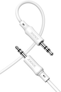 Câble audio stéréo Jokade 3,5 mm 1 m blanc pour écouteurs et enceintes - Product Image 3