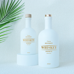 Sang trọng vòng Matt Đen <span class=keywords><strong>Flint</strong></span> Tinh Thần Rượu <span class=keywords><strong>Vodka</strong></span> Gin tinh thần chai thủy tinh với t nút chai - Product Image 5