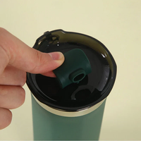 Mug de voyage en acier inoxydable de 350 ml, tasse à double paroi isolée avec poignée en corde pour le bureau et la maison