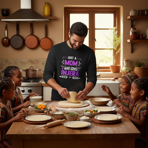 Semplicemente una mamma che adora l'injera, maglietta a maniche lunghe per gli amanti del pane piatto - Product Image 3