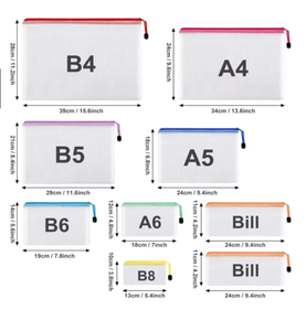 Mesh Zipper Waterproof Plastic <b>Document</b> Multipurpose for Travel Storage Office Appliances Home Organize <b>Bags</b> - Product Image 2