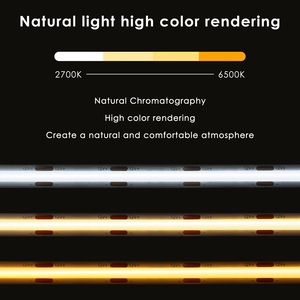 Venta al por mayor de fábrica Cob <span class=keywords><strong>LED</strong></span> Strip Light 8mm 3000K-6500K 24V-12V 320LEDs/M Flexible Smart Strip Light - Product Image 4