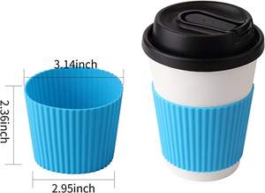 الجملة مقاومة للحرارة سيليكون نونسليب القهوة ماسك للأكواب ، مقاومة قابلة لإعادة الاستخدام زجاجة القدح ماسك للأكواب حامي غطاء - Product Image 4