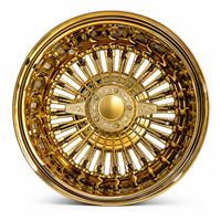 Jantes à rayons chromées en aluminium sur mesure, plaquées or, 13 pouces pour voitures classiques - Garantie de 3 ans, ajustement universel
