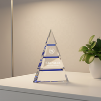 Trophée en cristal de haute qualité, pyramide, sur mesure, souvenir de réunion annuelle de l'entreprise, trophée en cristal de verre
