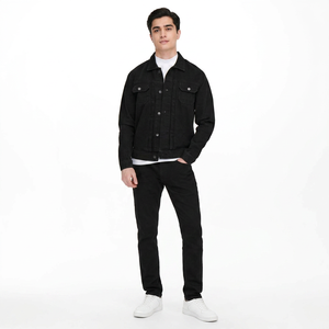 2026 New Arrival Men's High Quality <b>Custom</b> Coated <b>Denim</b> <b>Jacket</b> Wholesale Hooded Washed Design for Autumn Season - Product Image 1