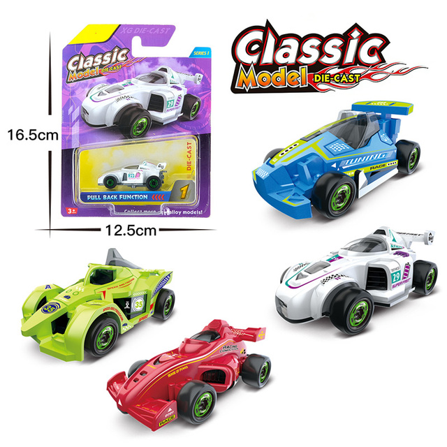 Wholesales Customized 1:64 Diecast Metal Truck Vehicle Pull Back Classic FI Rally Alloy Model Race Car Toys