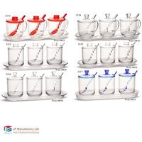Ensemble de condiments en plastique Ensemble de pots à sauce Ensemble de bocaux en polycarbonate avec couvercles et cuillère 3pcs avec plateau