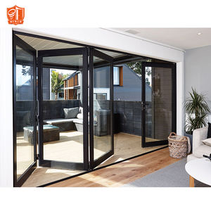 लिविंग रूम के लिए टिकाऊ एल्यूमीनियम फोल्डिंग दरवाजा थर्मल इन्सुलेटेड द्वि गुना दरवाजा - Product Image 1