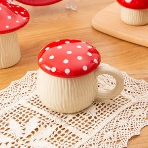 Mug en céramique personnalisé en forme de champignon avec couvercle, résistant à la chaleur, pour cadeau 2024 - Product Image 2