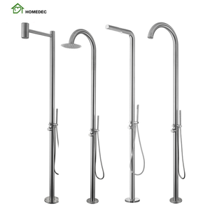 Columna de Ducha Independiente de Acero Inoxidable Cromado <span class=keywords><strong>para</strong></span> <span class=keywords><strong>Piscina</strong></span>, Jardín o Playa - Product Image 1