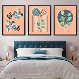 Lot de 3 tableaux abstraits floraux rafraîchissants, impression artistique <span class=keywords><strong>aquarelle</strong></span> sur toile, décoration murale pour la maison - Product Image 2
