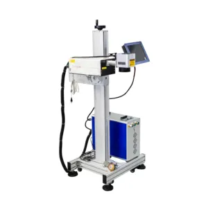 Macchina per marcatura laser volante uv in plastica con codice pacchetto alimentare con nastro trasportatore