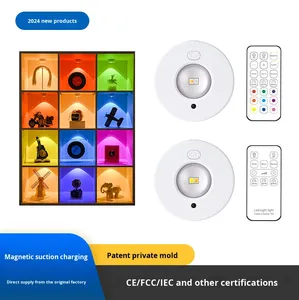 Có thể sạc lại RGB Puck ánh sáng <span class=keywords><strong>LED</strong></span> Tủ ánh sáng ban đêm điều khiển từ xa từ tủ rượu tủ quần áo ánh sáng - Product Image 5