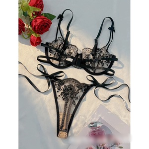 Nouveautés du printemps, vente flash, lingerie sexy pour femmes, broderie florale en dentelle, lingerie transparente sexy, vêtements intimes, deux pièces - Product Image 3
