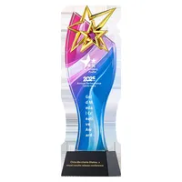 Trofeo de Cristal Práctico, Ecológico, Blanco, Irregular, Creativo, Colorido, de Alta Gama, con Temática Deportiva, para Bodas