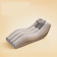 Chaise inclinable à gonflage automatique Canapé paresseux gonflable floqué en PVC Canapé-lit portable d'extérieur avec oreiller