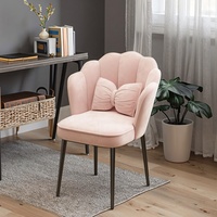 Fauteuil Simple en Velours Minimaliste pour Chambre à Coucher, Manucure, Maquillage et Salon de Coiffure Moderne