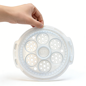 Bandeja Desechable Blanca de Plástico PP en Forma de <span class=keywords><strong>Cesta</strong></span> para Dumplings, Shaomai, Xiaolongbao, Apta para Alimentos, para Llevar, para <span class=keywords><strong>Delicatessen</strong></span> y Pastelería - Product Image 2