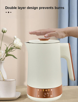 Bouilloire électrique sans fil en acier inoxydable 1500W (1,7L) avec contrôle numérique de la température, couleurs personnalisables, pour usage domestique