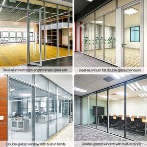 <span class=keywords><strong>Cloison</strong></span> de séparation panoramique moderne en aluminium robuste de 108 mm avec double vitrage, haute stabilité, insonorisation 45 dB, pour bureaux, hôpitaux et écoles - Product Image 4