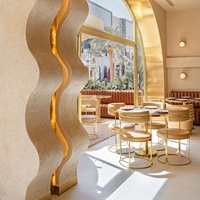 Design d'intérieur de café, mobilier de cafétéria, ensemble de table et de chaises en acier inoxydable, banquettes en cuir, canapé pour restaurant