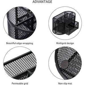 La migliore vendita di spazio <span class=keywords><strong>Savin</strong></span> 8 scomparto per l'ufficio forniture scolastiche Desktop in rete metallica organizzatore da scrivania con cassetto - Product Image 3