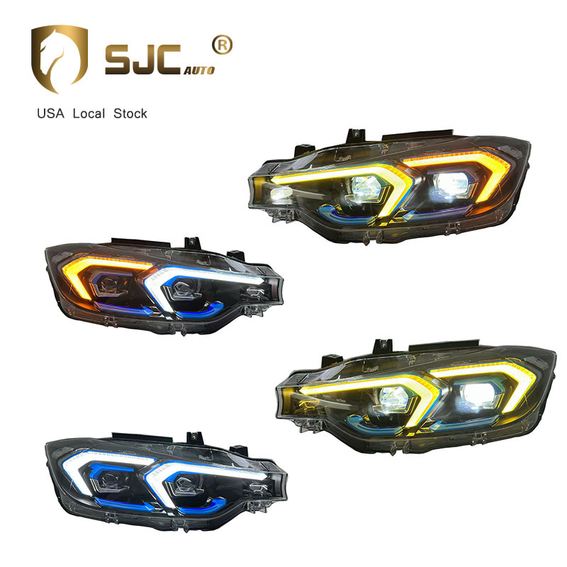 Sjc LED Headlight Assembly For BMW 3 Series F30 / F31 / F35 2013-2019 Yellow White DRL