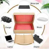 Boîte d'expédition pour ordinateur portable Conteneur d'expédition avec cadre en mousse pour chargeur, 2 inserts en mousse EPE pour l'emballage