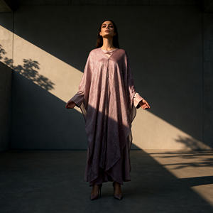 Abaya en polyester perlé de luxe, élégante et de haute qualité pour femmes musulmanes, robe de soirée personnalisée - Product Image 4