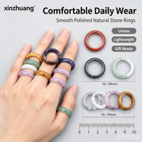Bague en pierre naturelle multicolore, vente en gros, bague en cristal poli, pierres précieuses, bagues multi-pierres semi-précieuses pour la fabrication de bijoux