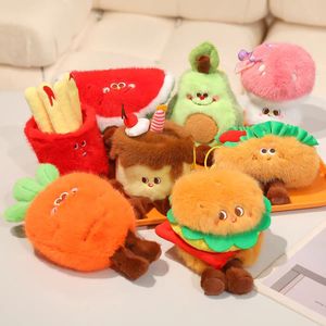 Llavero de Peluche con Forma de Comida: <span class=keywords><strong>Hamburguesa</strong></span>, Sandía y Papas Fritas - Regalo Creativo para Mochilas/Llaves, Poliéster, 17 cm, 14+ Años - Product Image 1