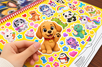 Libro de Pegatinas Personalizado para Niños, Impresión a Todo Color, Resistente al Agua, Reutilizable, con Dibujos Animados de Animales, Juguete Educativo, Venta al Por Mayor
