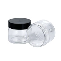 Mini pots cosmétiques vides en plastique transparent, capacité de 20 ml à 300 ml, avec couvercles à vis noirs pour crème pour le visage, crème pour les yeux