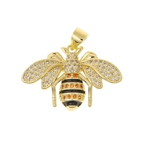 Bijoux pour femmes en zircon plaqué or 18 carats série insectes abeilles scorpions pendentif pour femmes