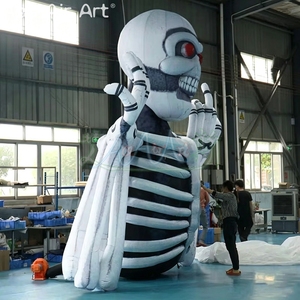 Sculpture de <span class=keywords><strong>squelette</strong></span> gonflable géante personnalisée, yeux rouges effrayants, <span class=keywords><strong>squelette</strong></span> <span class=keywords><strong>humain</strong></span> pour maison hantée, Halloween, carnaval, décoration extérieure - Product Image 5