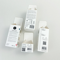 Boîte cosmétique en carton blanc solide et compacte avec pelliculage mat et gaufrage, recyclable