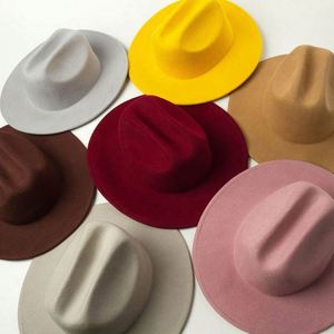 Sombreros Fedora de Fieltro de Pelo Sintético de Color Sólido de Alta Calidad al por Mayor - Product Image 2