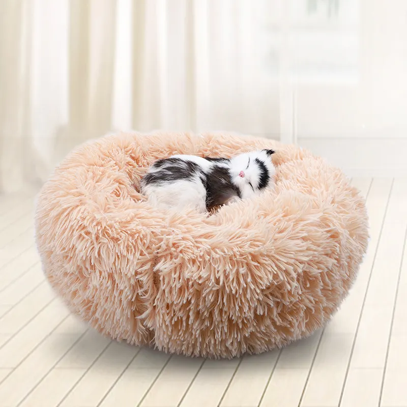 Yingye الفاخرة الحديثة مريحة لينة جولة أفخم الحيوانات الأليفة السرير سرير للقطط سرير كلب كاما الفقرة بيروس