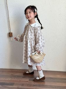 QM2025 primavera nuovo arrivo neonato bambino ragazze abiti con stampa floreale piccolo bambino vestito da principessa abbigliamento - Product Image 6