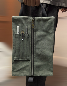 Geborduurd Gewaxt <span class=keywords><strong>Canvas</strong></span> Gereedschapstas Gepersonaliseerde Gereedschapstas Met Rits 12X8 Inch Gewaxt <span class=keywords><strong>Canvas</strong></span> Rits Tas - Product Image 6