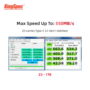 KingSpec type-c Interface Compatible avec USB3.1 Gen USB 3.0 USB 2.0 64 GO 128 GO 256 GO 512G Externe Portable SSD Disque Dur - Product Image 5