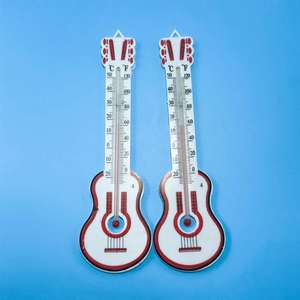 Thermomètre à eau créatif en forme de guitare, rouge, Fahrenheit Celsius, à mercure, pour la mesure scientifique de la température, vente directe 1 Yuan - Product Image 3