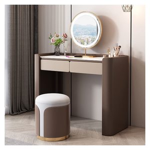 Table de maquillage modulaire extensible en bois massif de luxe moderne avec lumières <span class=keywords><strong>LED</strong></span>, <span class=keywords><strong>miroir</strong></span>, pour chambre à coucher, salon, hôtel - Product Image 5