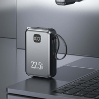 Batterie externe haute capacité 20000 mAh avec affichage numérique, quatre sorties USB Type C, 22,5 W PD, station d'alimentation portable 20000 mAh