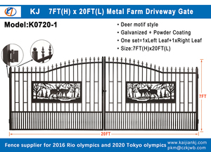 Kj 1 pc יוקרה חיצוני גדול דלתות ברזל מחושל שער ברזל מחושל שער ברזל עיצובים באיכות גבוהה שער כניסה - Product Image 2