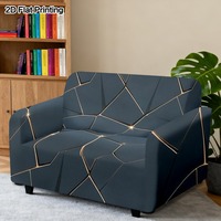 Günstige Sofabezüge mit Goldener Linien-Geometrie, Dehnbarer Staubschutz für Sofas