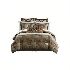 Juego de Edredón Bordado de Algodón Puro Db, Tamaño King, Patrón Geométrico Clásico, Ropa de Cama para Toda Temporada, Textil para el Hogar, 4 Piezas - Product Image 1