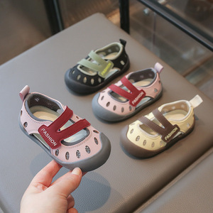 New Summer Toddler Half Sandals Closed Toe Walking Shoes Magic Tape Breathable Sports Casual Shoes For Boys Girls - Product Image 1