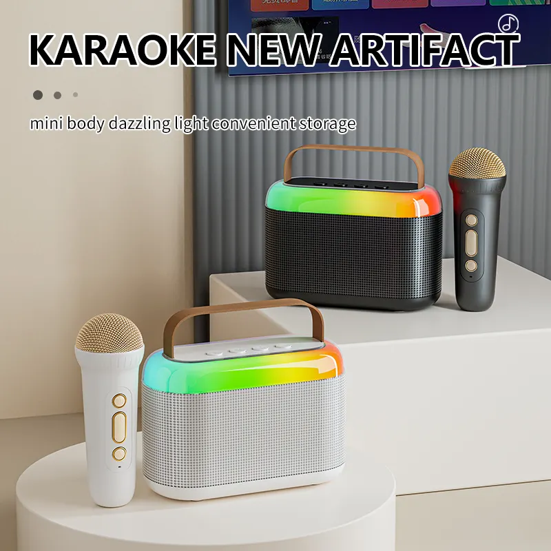 Y3 звуковой динамик портативный Bluetooth динамик микрофон набор, красочный свет Bluetooth динамик с домашней караоке-машиной